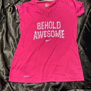 Nike Pink Graphic Cap Sleeve Tee